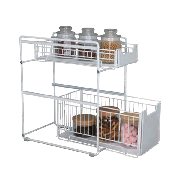 2 Tier Metal Spice Rack Storage for Kitchen Cabinet