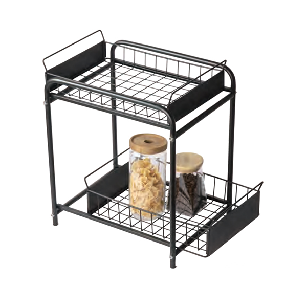 2 Tier Foldable Shelf Storage Rack for Cabinet