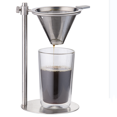 2 Cup Coffee Dripper with Holder+Glass Mug 