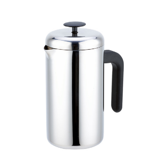 Double Wall Stainless Steel French Press Coffee Maker in FLAT WHITE Design