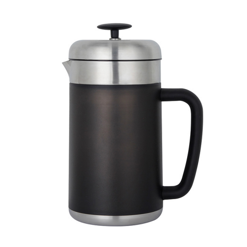 Stainless Steel French Press Coffee Maker Double Wall in Frappe Design