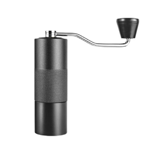 Aluminium Alloy Cylindrical Hand Crank Coffee Mill with Plastic Knob
