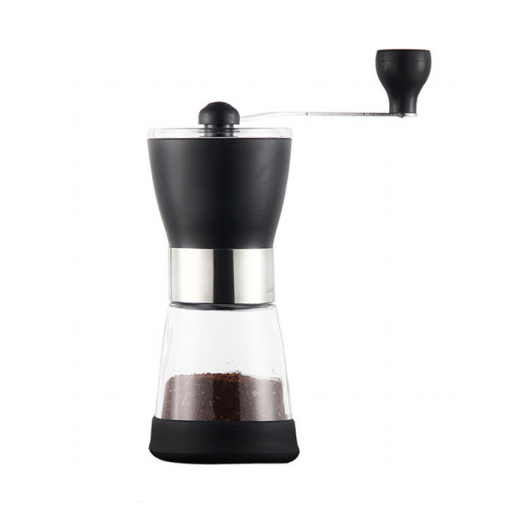 Durable Manual Coffee Grinder with Ceramic Burr and See Through Cabinet