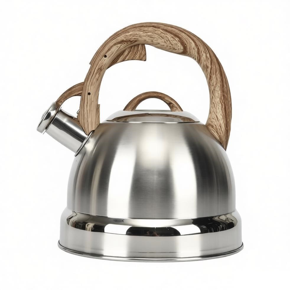 Wood Pattern Ergonomic Handle – For Gas, Electric, Induction & Ceramic Stove Top Kettle