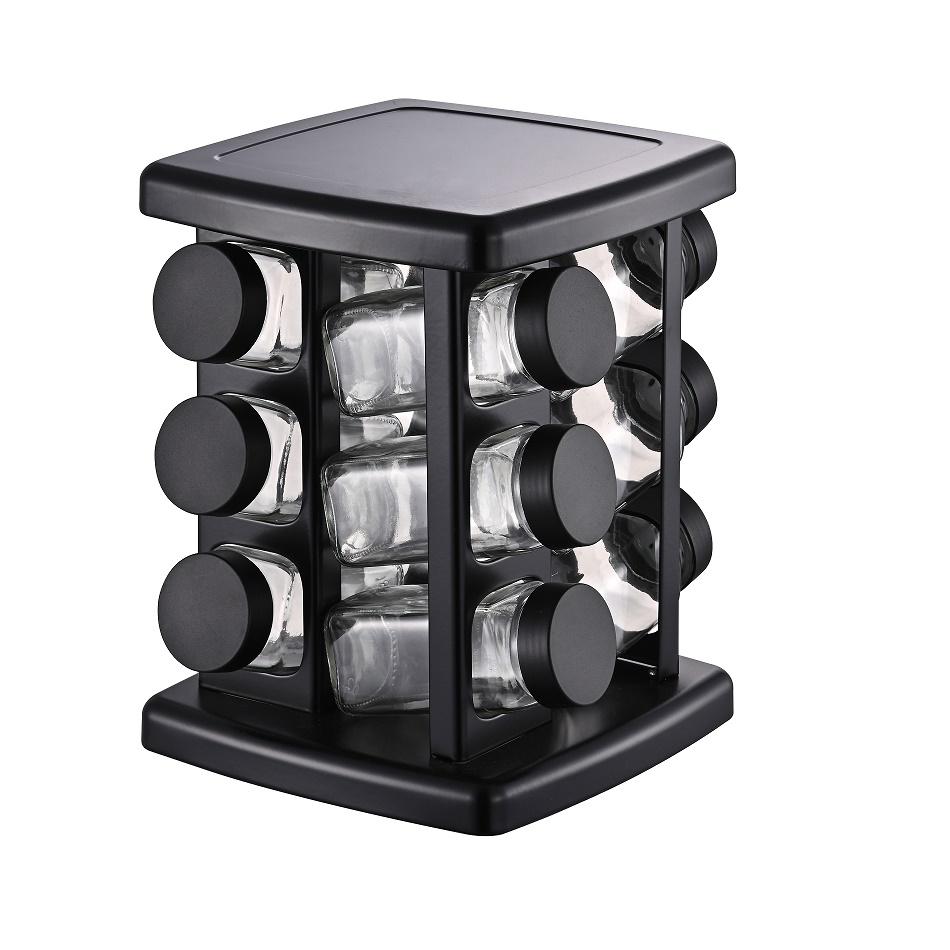 Black Color Carbon Steel Rotating Standing Rack Holder 12 Pieces