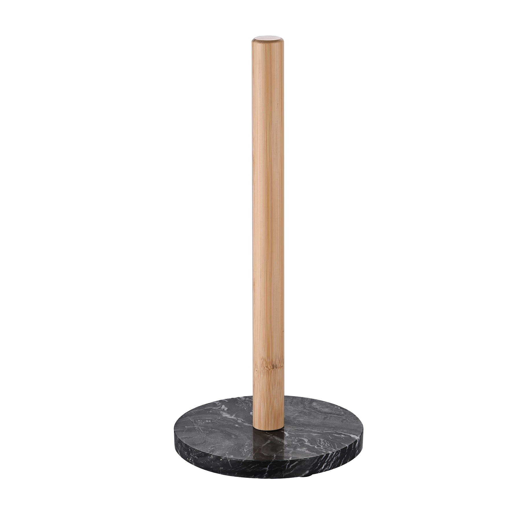 Standing Paper Towel Dispenser With Bamboo Pole and Marble Base