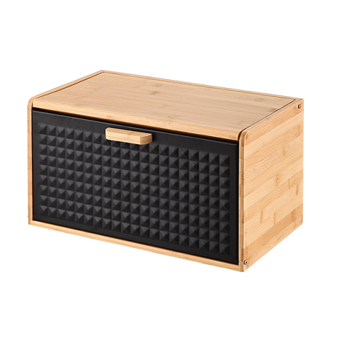 Bamboo Bread Box with Metal Lid for Kitchen Countertop