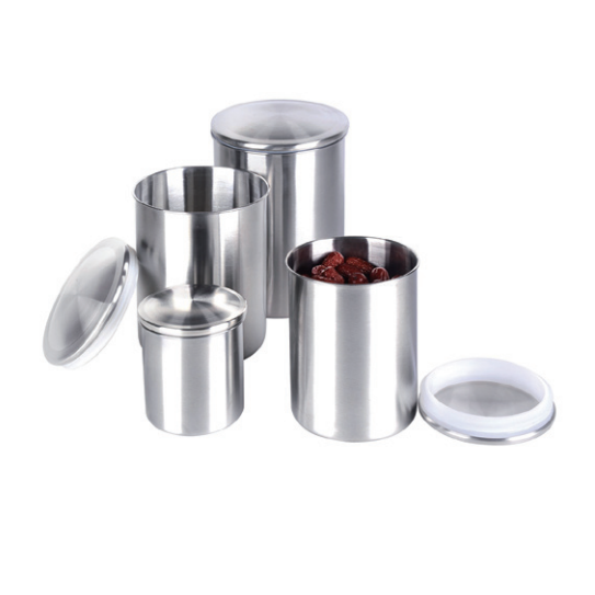 Set of 4 Pieces Stainless Steel Airtight Storage Canister with Stainless Steel Lid