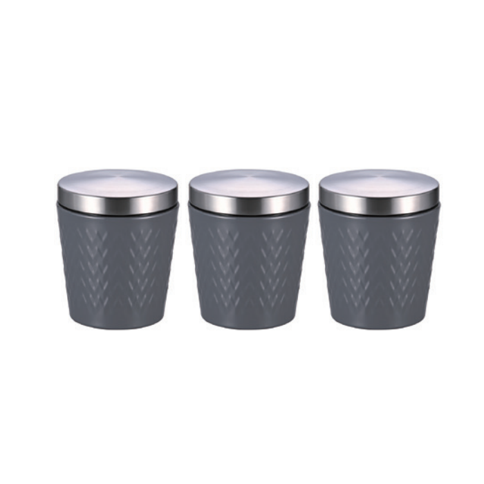 Set of 3 Pieces Trapezoid Shape Airtight Seal Can with Stainless Steel Lid