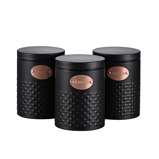 Set of 3 Pieces Oval Shape Airtight Metal Seal Can