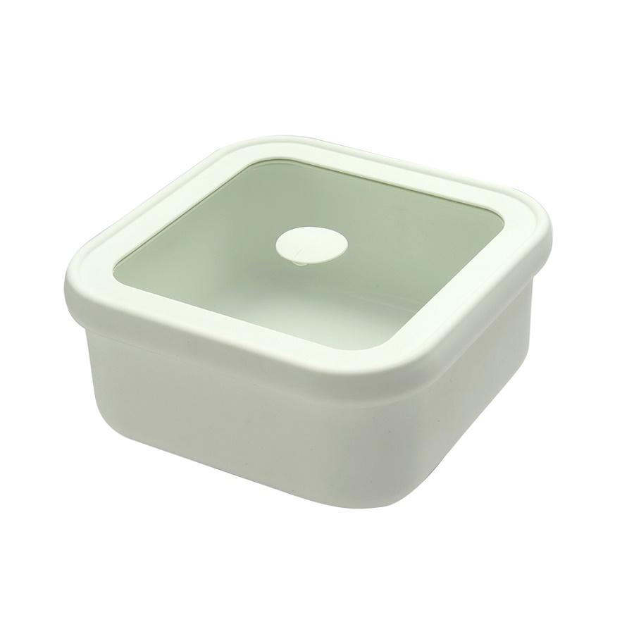 Square Shape Silicone Food Storage Container with Glass Lid