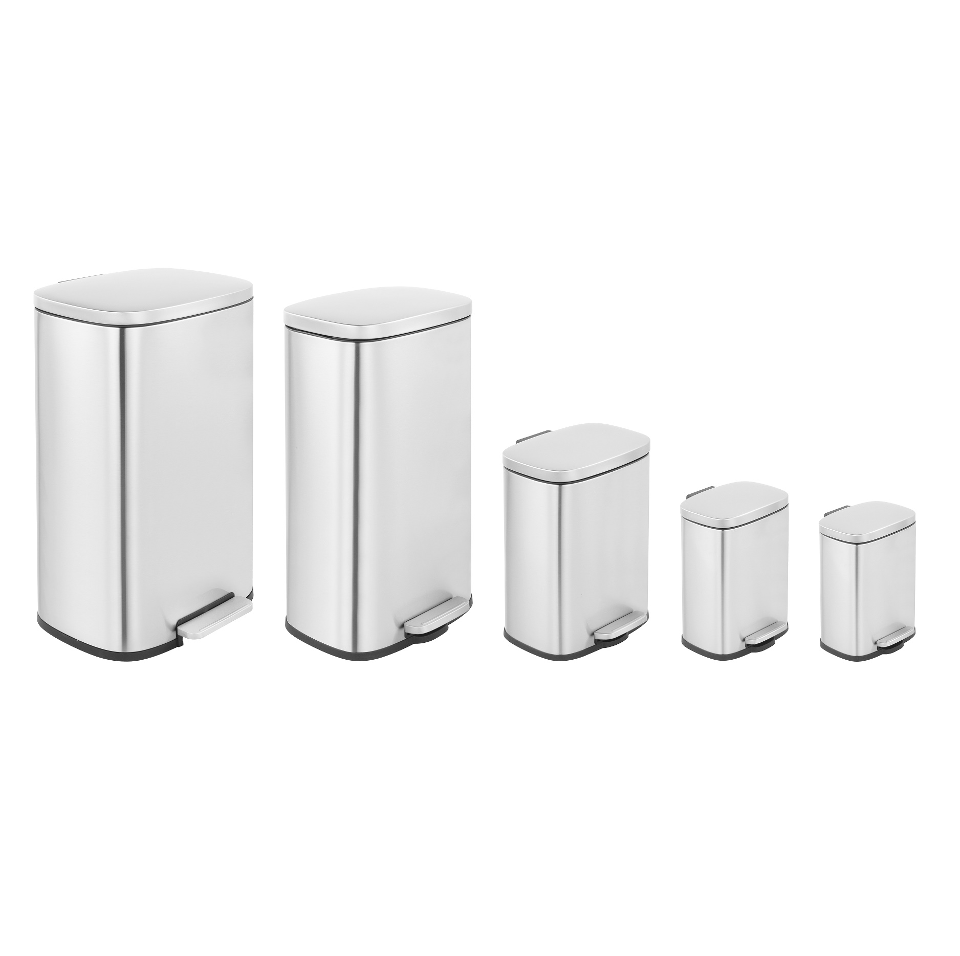 Various Size Stainless Steel Trash Bin with Slow Close Lid