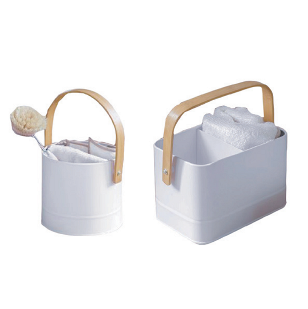 Epoxy Coating Cleaning Caddy with Bamboo Handle