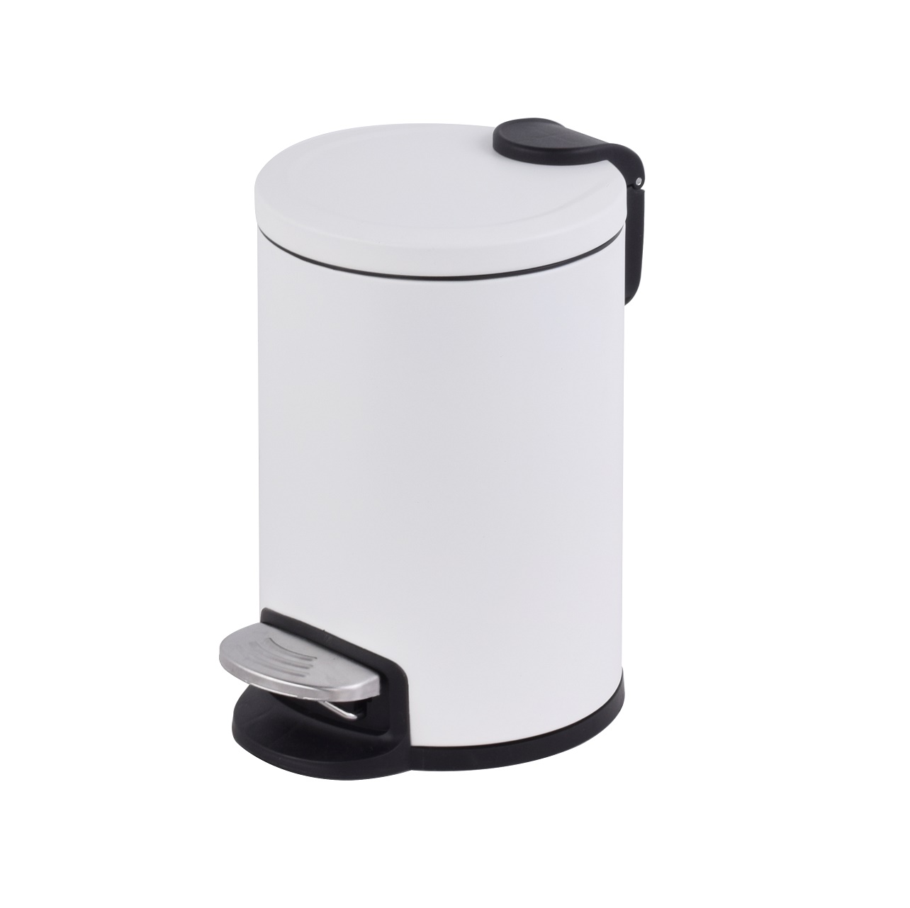 3L Round Waste Step Trash Can with Soft Close Lid for Bathroom
