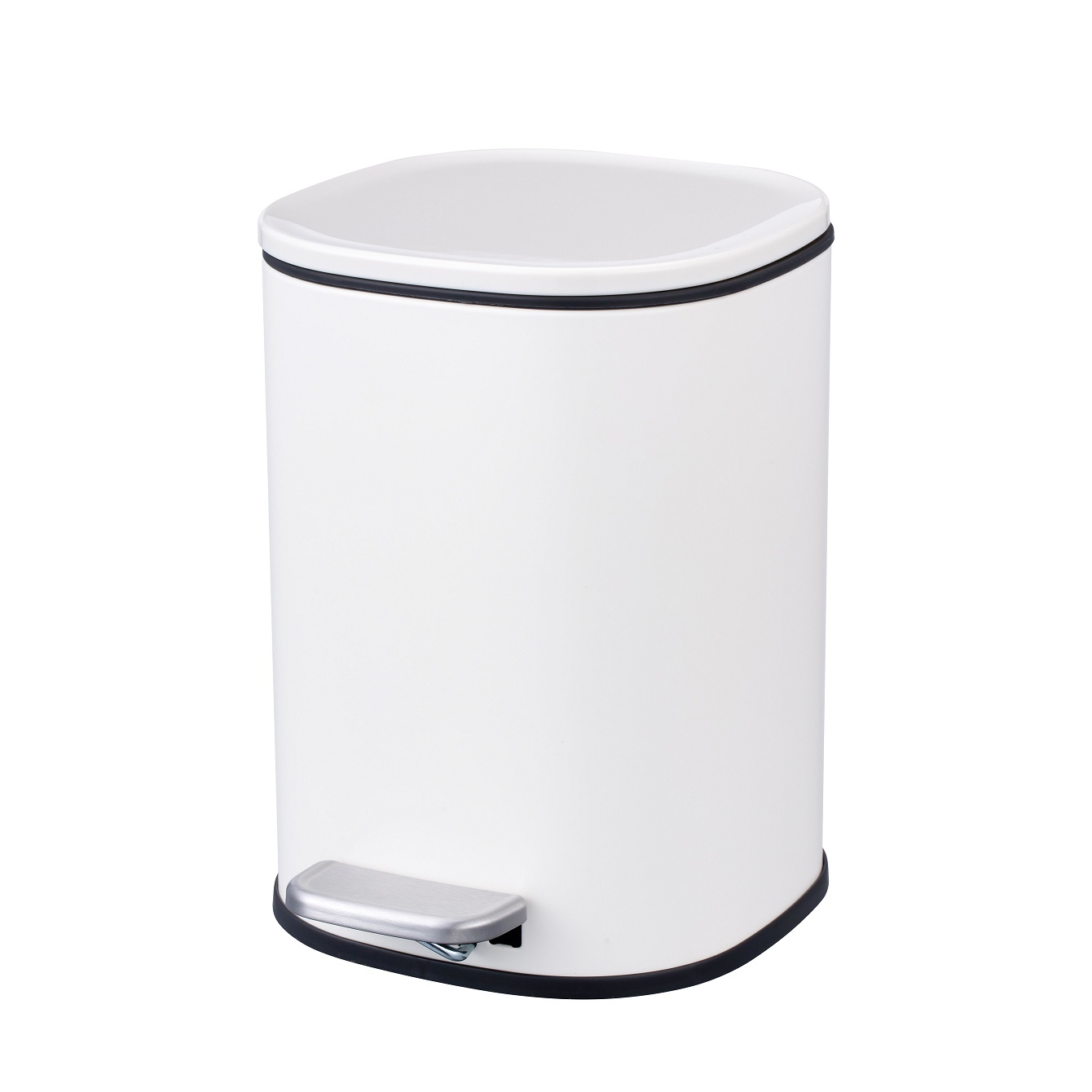 White Color Bathroom Trash Can with Lid Soft Close