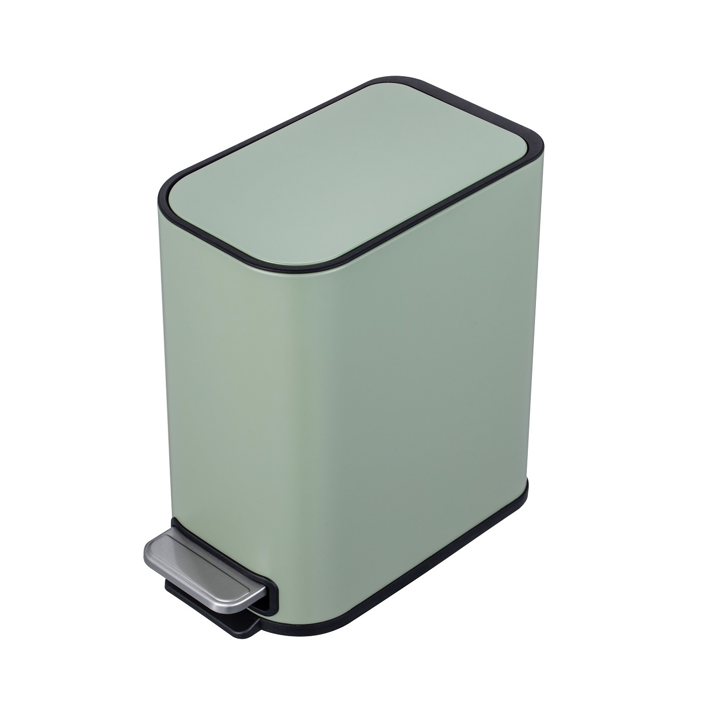 1.3 Gallon Slim Bathroom Trash Can with Soft Close Lid
