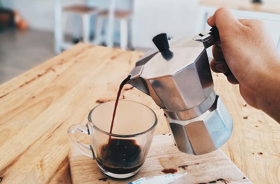 brewing in a moka pot 2