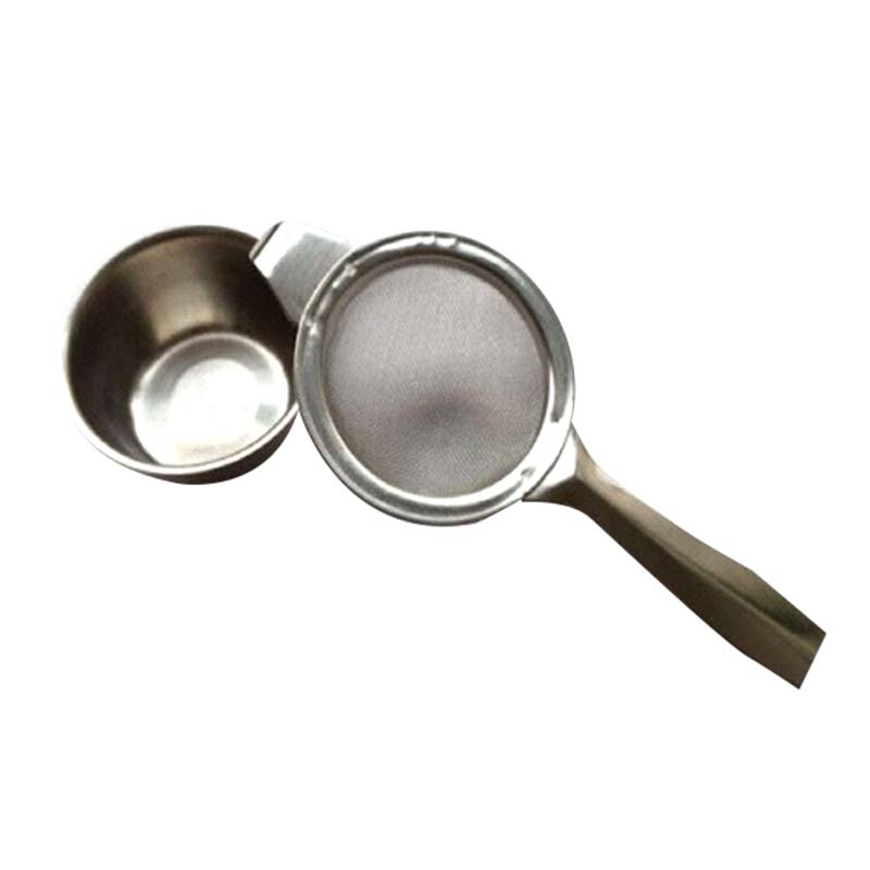 stainless steel mesh tea strainer with drip tray