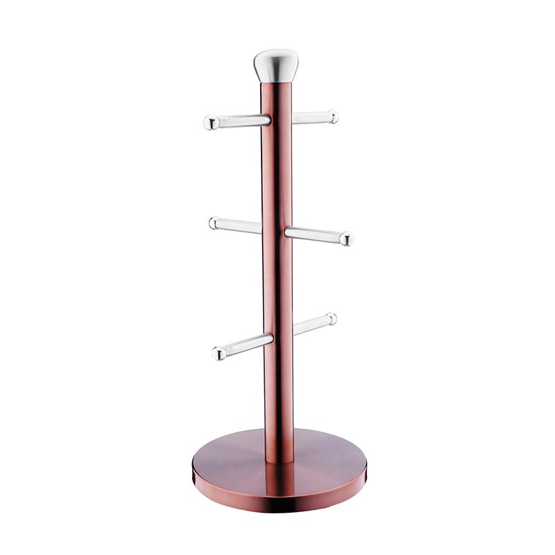 stainless steel mug stand for counter with 6 hooks