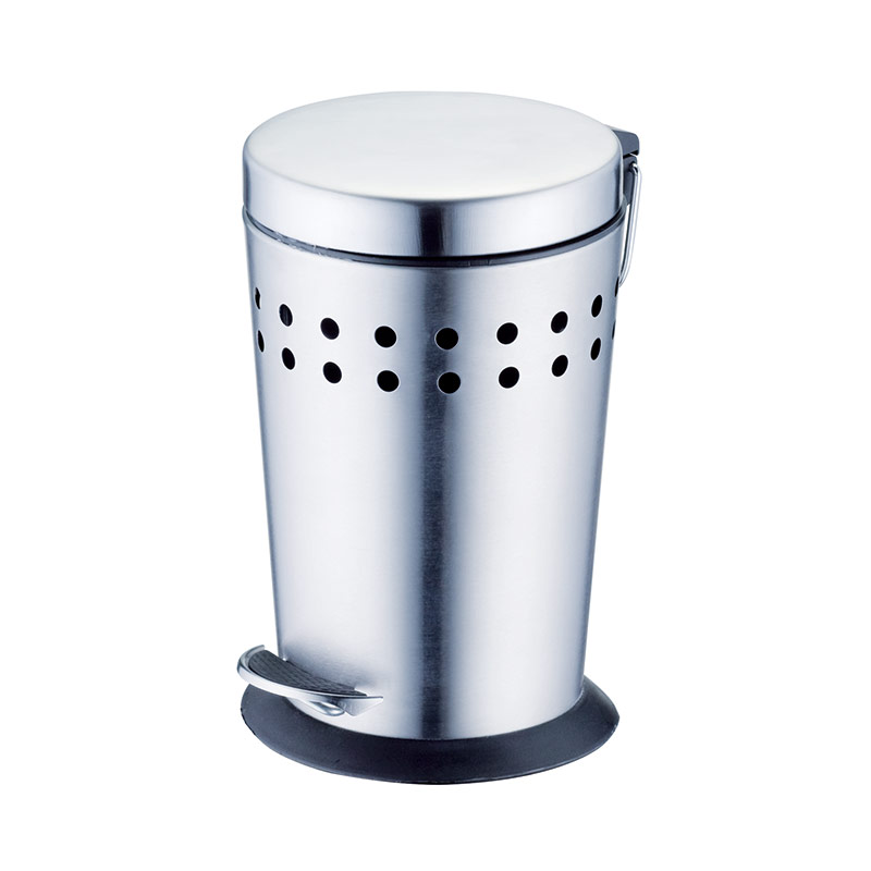 office 3l round waste basket with soft close lid