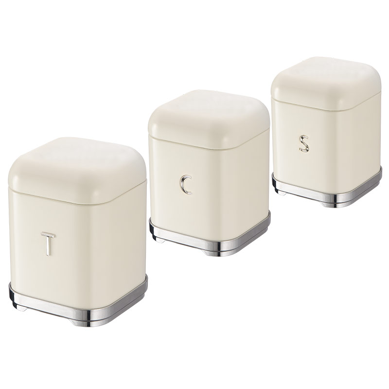 set of 3 pieces square shape airtight seal can