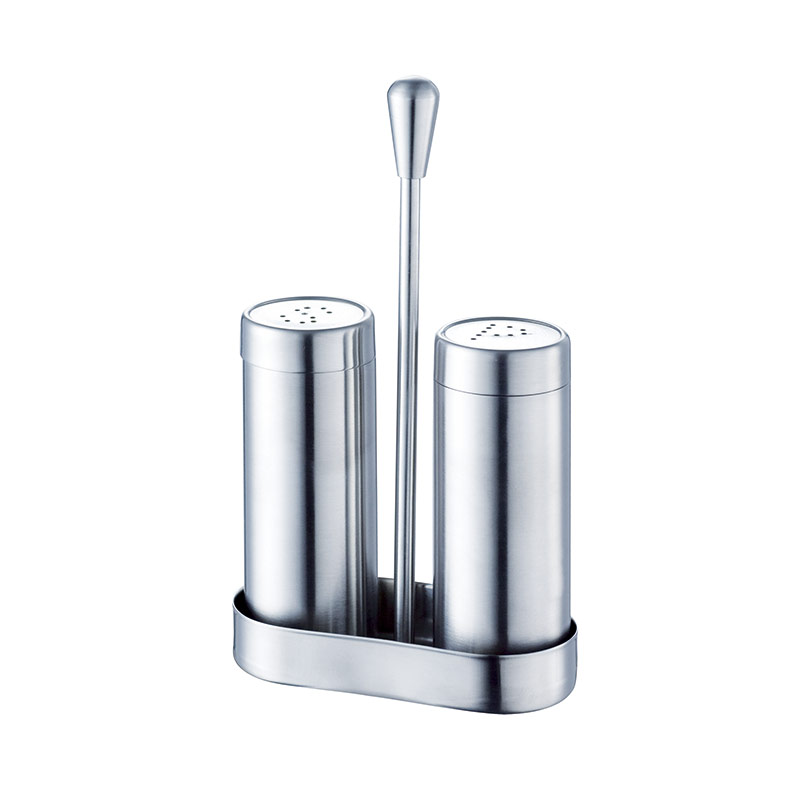 stainless steel manual salt and pepper mills refillable with rack