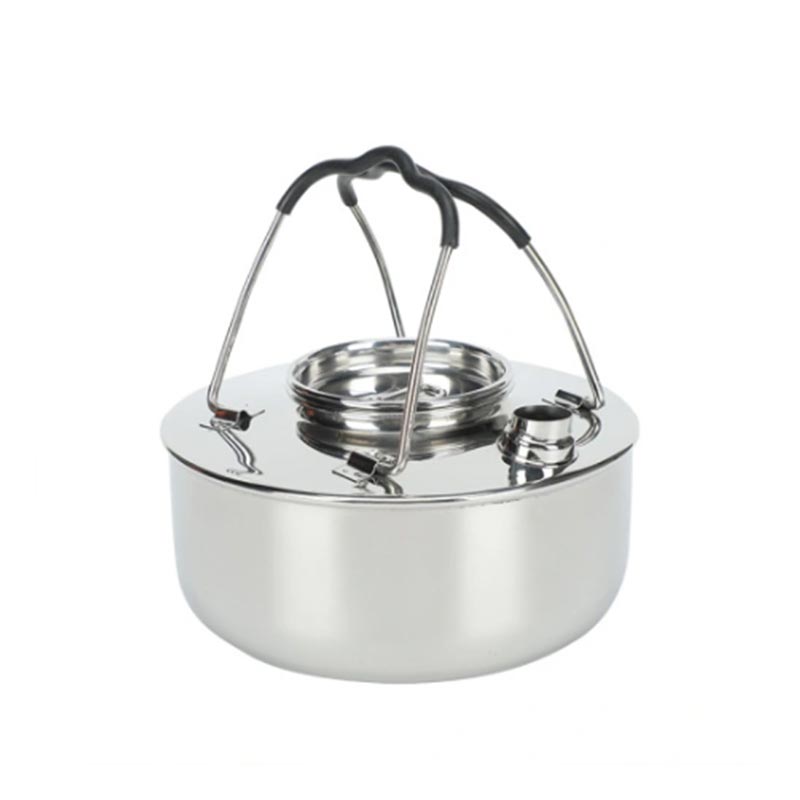 stainless steel camping kettle with anti heating handle