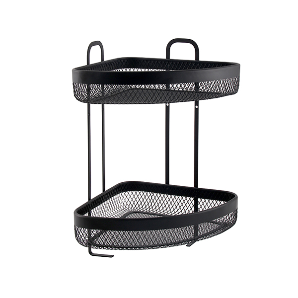 2 Tier Shower Corner Rack with Hooks